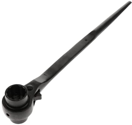 SDTOOLS 10-55mm Ratchet Podger Spanner Scaffold Steel Metal 2 Way Wrench Tool Black Double Sided (50mm x 55mm)