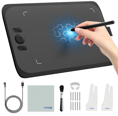 Tabletas de dibujo gráficos, UGEE M808 de 10 x 6 pulgadas, tableta de dibujo de área activa grande con 8 teclas de acceso rápido 8192 niveles, tabletas gráficas para computadora, creación de arte