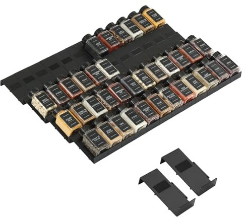 Famhap Gewürz Organizer Schublade, 48 Stück Patchworkable Gewürzregal Schublade, Küchen Organizer schublade für Gewürzgläser, Spice Rack Schublade für Gewürze Aufbewahrung
