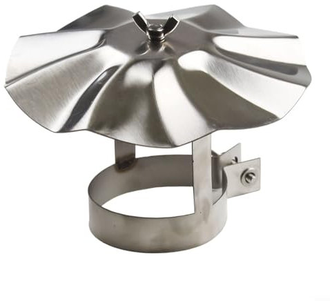 Edelstahl Kaminhaube für Holzofen Kamintopf Dachhaube Regenschirm Hut Rohr Regenhaube Deckel Silber (102 mm)