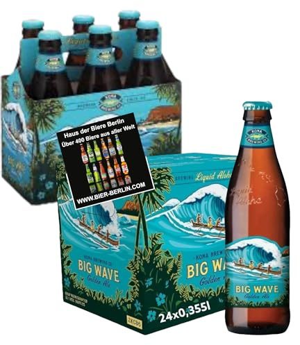 24 Flaschen Kona Brewing Big Wave a 0,355l aus Hawaii Ale 4,4% Vol. inkl. 6 EUR Pfand inkl. Bierdeckel Haus der Biere Berlin