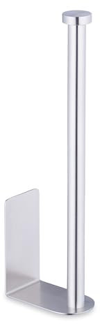 Relaxdays Support Papier Toilettes, Autocollant, pour 2 Rouleaux, HxLxP: 26x4,5x7,5 cm, Porte-Papier WC Mural, argenté