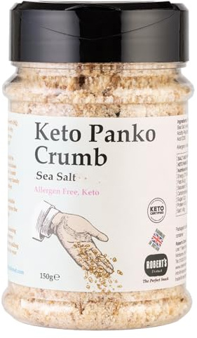 Keto Panko Rind Crumb 3 X 150g Pots - Available in Multiple Flavours - Keto, Gluten & Allergen Free, Low Carb, High Protein - Handmade in Britain with Family Recipe (Sea Salt)