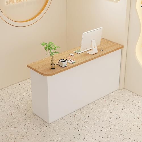 Empfangstheke, Empfangstisch, Rezeptionstheken Mit Schubladen, Verkaufstheke Aus Holz, Checkout Schalter, Kassenschalter, Für Lobbys, Salons, Einzelhandel, HeimbüRos, EmpfangsräUme(Color:A-2,Size:140x