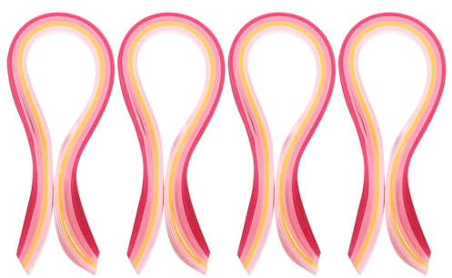 PATIKIL 390 x 7 mm Quilling Papierstreifen Papier Quilling, 400 Stück Origami Fröbelstern Papierstreifen Streifen Set für Kunst, DIY, Handarbeit, Weihnachten, Farbverlauf Pink