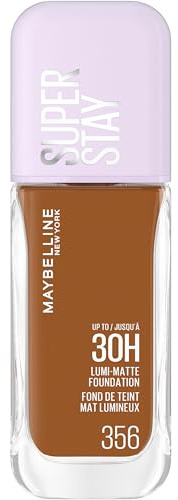 Maybelline New York - Flüssiges Make-up mit langem Halt, extrem widerstandsfähig, leuchtendes mattes Finish, angereichert mit Aminosäuren – für alle Hauttypen – Superstay 30H Lumi-Matte – Farbton: 356