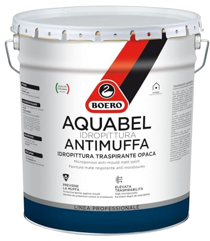 Boero Pintura al agua transpirable para interiores Aquabel Base Bc blanco (0,750 l), Pintura Impermeabilizante Antihumedad Pared