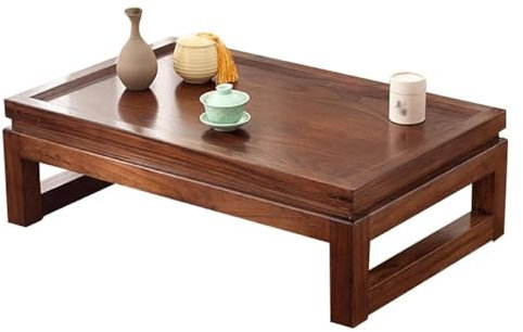 KLJUddGY Bodentisch Bodentische Neuer niedriger Teetisch im chinesischen Stil, Retro-Couchtisch, klassischer Zen-Teetisch, Erkerfenster-Kungfu-Altartisch einzigartig