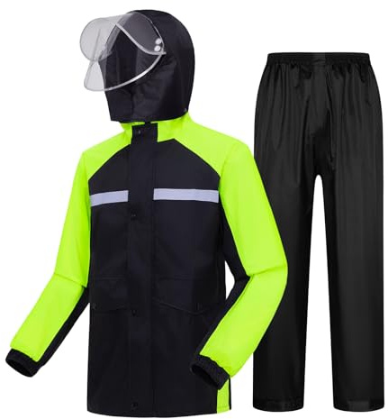 Taoyoule Regenmantel und Hose für Herren Wasserdichte Regenjacke und Hose Profi Regenkleidung Regenanzug Angelbekleidung