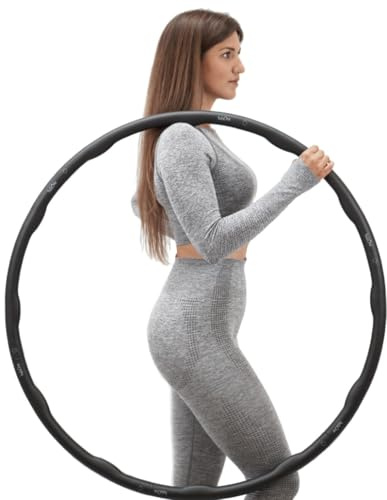 hulaOne® Classy Hoop – Design Hula Hoop Reifen Erwachsene zum Abnehmen – Premium Fitnessreifen Mattschwarz mit Massage-Wellen – 1,2 kg Stabil & Plastikfrei verpackt – Ideal für Anfänger & Home-Workout