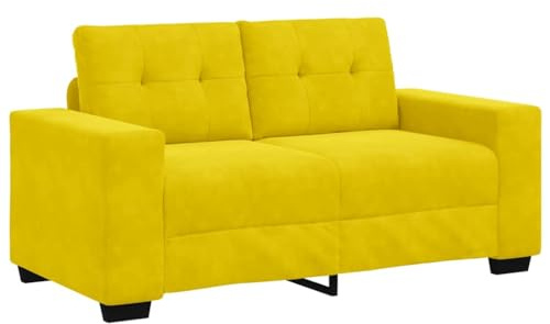 vidaXL | Zweisitzer-Sofa | mit Kissen Gelb Samt