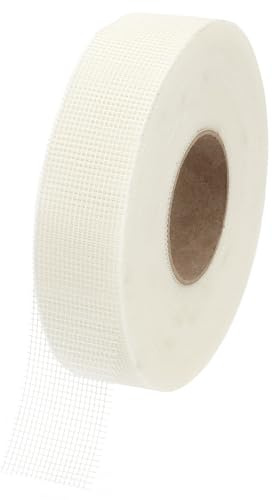 PATIKIL Glasfaser-Gewebeband, 5 cm x 100 m Fiberglas-Reparatur-Patch Selbstklebendes Trockenbau-Fugentape 10 Maschen Wandloch Riss und Naht Patch, Weiß
