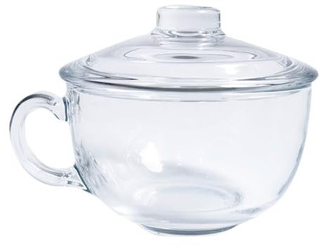 Tasses en verre avec anses, grand bol à soupe 550 ml, bol à flocons d'avoine transparent, bol en verre avec couvercle, tasses à soupe avec couvercle, bol à céréales en verre, tasse à café et à thé en