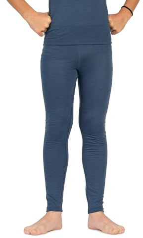 menique barn småbarn leggings för flickor och pojkar ekologisk merino 160 gsm, denim, 158/164 cm