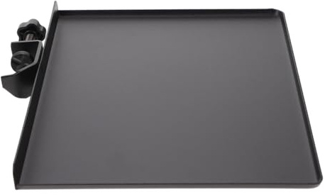 TOYANDONA Universeller Mikrofonständer Tablett aus Metall mit Schaumstoffpolster 23x16,5cm Schwarz für Live Übertragungen und Soundkartenablage