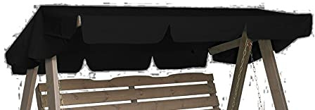 Replacement Canopy for Garden swing 2/3 seater different sizes and styles available (Black, 230 x 150 Wooden frame)