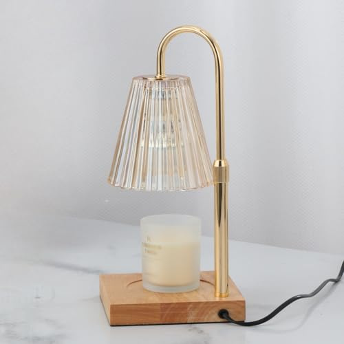 Vaidurya Candle Warmer Lamp - Elegant Wax Melt Lamp with Timer and Adjustable Height, Safe Plug-in Candle Warmer with 2 Bulbs, Dimmable and Smokeless for Home Decor for Couples (CWL-RL-2-XB)