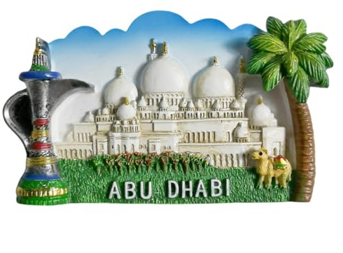 Kühlschrankmagnet, Motiv: Abu Dhabi, Vereinigte Arabische Emirate, Tourismus, Souvenir, Kühlschrankdekoration, kreatives 3D-Handwerk