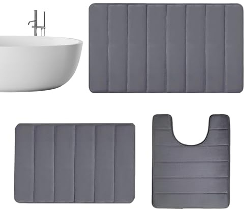 Generico Tappetino Per Gabinetto – Velluto Corallo | Set Bagno 3 Pezzi | Scendibagno Assorbente Morbido Casa Toeletta Doccia Comfort Quotidiano Uso