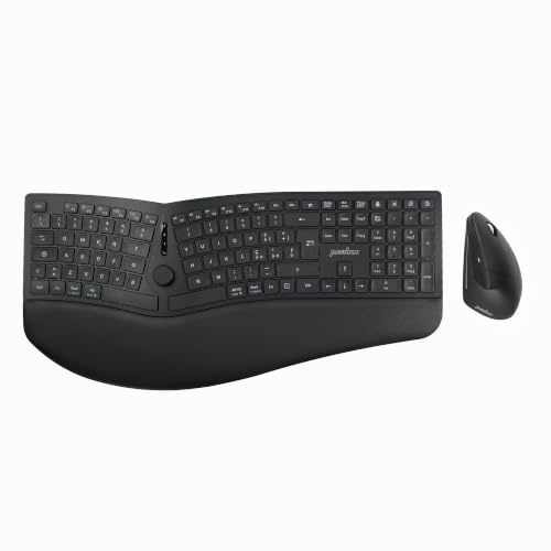Perixx PERIDUO-614IT, Combo Ergonomico Wireless Silenzioso con Tastiera e Mouse Verticale – Poggiapolsi Regolabile – Tasti a Forbice X-Type stile Laptop – Ricaricabile – Layout IT