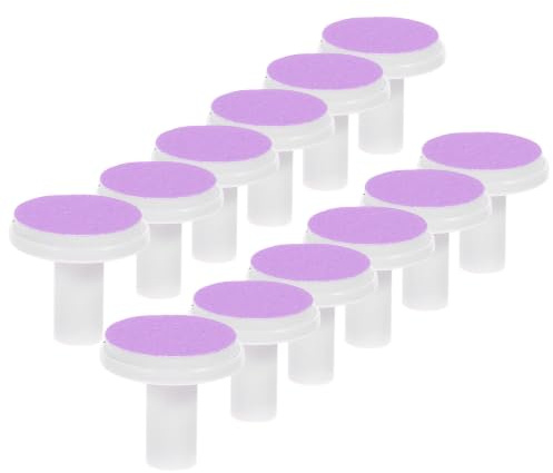 HOMSFOU 12 Coussinets de Lime à Ongles pour Bébé, Accessoires de Remplacement pour Tête de Meulage Électrique, Papier Abrasif et Plastique, Design Pratique, Idéal la