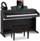 Classic Cantabile DP-50 RH Pianoforte digitale - 88 Tasti con tastiera pesata hammer action - Pianola musicale con USB, 32 polifonia, 3 pedali - Piano digitale Set con Panchetta e Cuffi - Palissandro