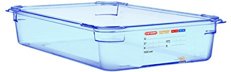 Araven GP589 ABS GN 1/1 contenedor de almacenamiento de alimentos, 100 mm x 530 mm x 325 mm, color azul