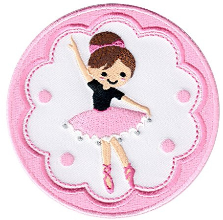 PatchMommy Ballerina Ballet Aufnäher zum Aufbügeln, 9 x 9 cm | Gesticktes Sport-Bügelbild, Patch & Applikation für Kleidung, Jacken, Rucksäcke & Sporttaschen – zum Aufbügeln oder Aufnähen