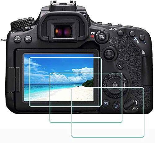 ULBTER Displayschutz Schutzfolie für Canon EOS 80D 90D 70D 77D Kamera Displayschutzfolie, 9H Härte LCD Gehärtetes Glas Kratzfest Anti-Fingerabdruck Anti-Staub Blasenfrei,3 Stück