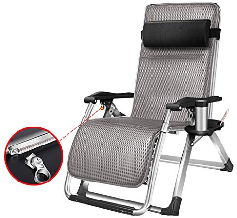 YFF-Liegen Faltbarer Relaxer Liegestuhl Liege Garten Sonnen-Liegestühle Freizeitliege mit Kissen und Getränkehalter für draußen, Patio, Camping, Strand, Deck Max.150kg