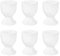 6X White Egg Cup Holder Set - Classic Style Porcelain Cups for Hard Soft Boiled Eggs - Microwave and Dishwasher Safe - by Argon Tableware