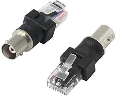 CERRXIAN BNC hona till RJ45 hane koaxial koaxialfatkopplingsadapter RJ45 till RF-kontakt, kan användas för testare och linjesökare, etc. 2-pack