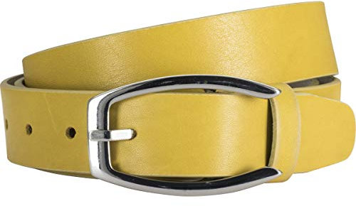 LINDENMANN The Art of Belt Ledergürtel Damen, Gürtel Damen, Nappaleder 30 mm breit gelb, Größe/Size:120, Farbe/Color:gelb