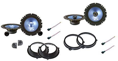 Kit 6 Casse serie blu 16 cm Compatibile Fiat Panda dal 2003 al 2012 Qualità Con Adattatori E Supporti Altoparlanti Supporti Tweeter Alpine anteriore e posteriore Completo