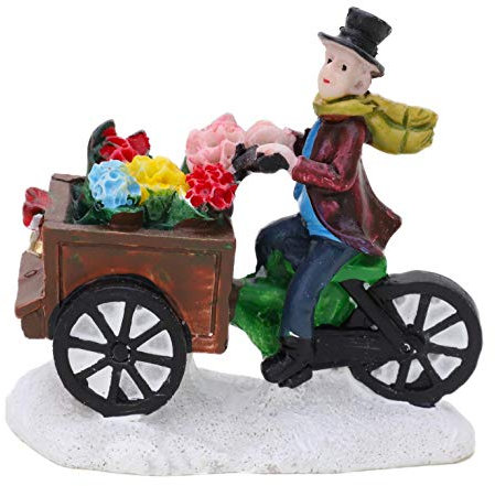 Toyland® Mini décoration de Noël en résine – Accessoires de scène de Village – Figurines de Noël (Vendeur de Fleurs)