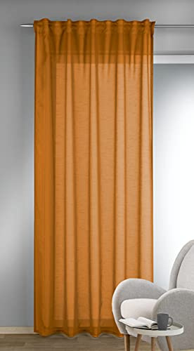 Albani Schal mit Gardinenband vd. Schlaufe Leon, 245 x 135 cm, Safran