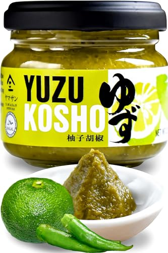 YAMASAN KYOTO UJI Yuzu Kosho Spicy Pepper Paste Seasoning 90g | Japanese Yuzu Kosho, Spicy Pepper Paste Seasoning, Fragrant Yuzu Citrus ＆ Chilli, Perfect for Meat, Seafood, Noodles, 90g