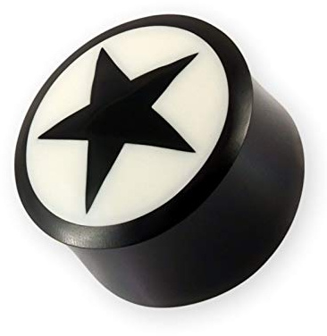 Fly Style Flesh-Plug aus Horn - Ohr Tunnel mit Stern Motiv