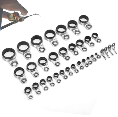 Kit di Guide per Canna da Pesca da 33 Pezzi, Ricambio e Riparazione Telescopica per Surfcasting