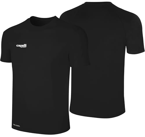 Capelli Sport Unisex-Adult Youth Workout Top, Short Sleeve Crew Neck Exercise Training Jersey for Boys and Girls