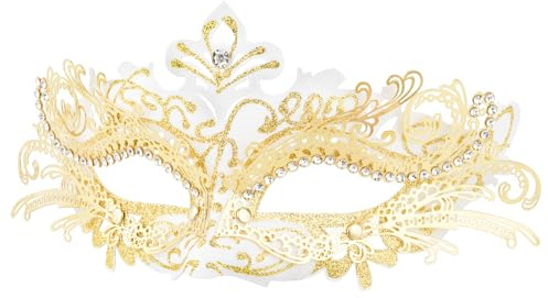 Hoshin Maskerade Maske, Karneval Dekorationen Venezianische Masken für Frauen (Weiß mit Goldlinie)
