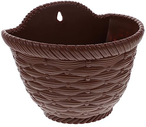 FUNOMOCYA Fioriera Sospesa in Finto Rattan Piccolo Vaso Da Parete Per Piante Da Esterno Decorativo Per Balcone e Giardino