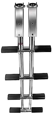 TsoLay Telescoping Boat Ladder Folding Pontoon Boat Ladders Telescopic Swim Dive Ladder Stainless Steel Boat Ladder for Boat Swimming Pools Load 200kg / 440lbs Swimming Pool Ladder