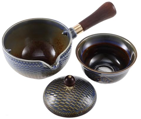 DOITOOL Chinese Ceramic Teapot - Classical Porcelain Gongfu Tea Set With 360 Rotation Maker and Strainer for Loose Leaf