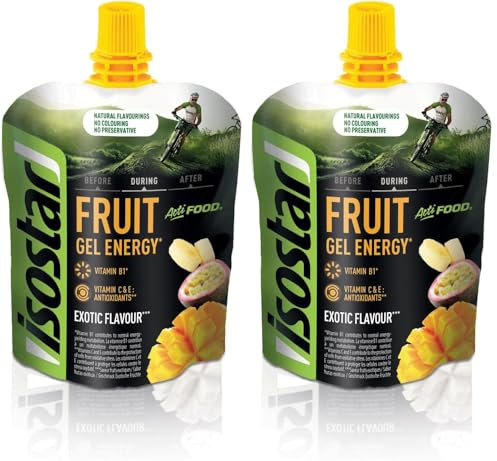 Isostar - Actifood Exotic Fruits - Gel Énergétique Source de Glucides et de Vitamines - Apport en Energie - 199482 (Lot de 2)