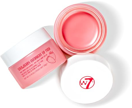 W7 Super Sweet Dreams Overnight Strawberry Lip Mask - Vitamin E, Aloe Vera and Grape Seed Oil - For Hydrated, Full Looking & Irresistible Lips - 20ml