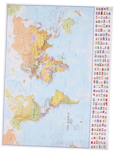 Amosfun Pintura Mural Mapa Del Mundo Decoración Para Sala De Estar Sin Marco Cuadro Colgante Para Decorar Paredes Salas