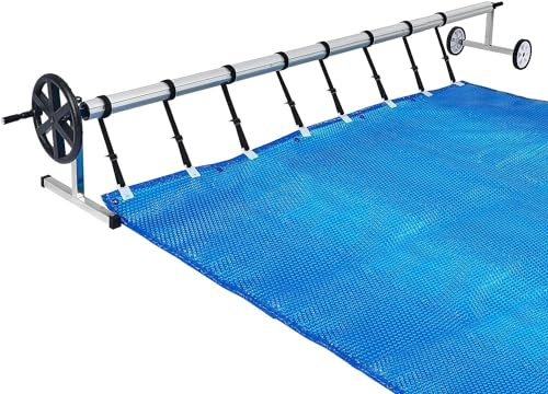 VA-Cerulean Aufrollsystem, Pool Aufroller mit Bänder, Witterungsbeständiges, Aufrollvorrichtung für Solarfolien und Abdeckplanen (3.0-5.7m)