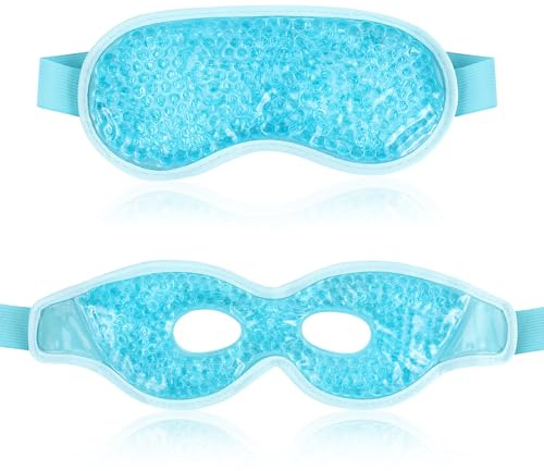 2 Stück Augenmaske Kühlend, Gel kühlmaske Augen, Kühlbrille Wiederverwendbare für Heiße Kältetherapie, Anti Augenringe, Erleichterung der Augenbelastung