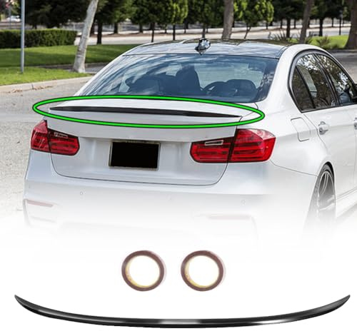 GEARCELL Highkick Aileron de coffre arrière compatible avec BMW Série 3 F30 F35 F80 320i 328i 330i 335i M3 Sedan 2012-2018 Noir brillant